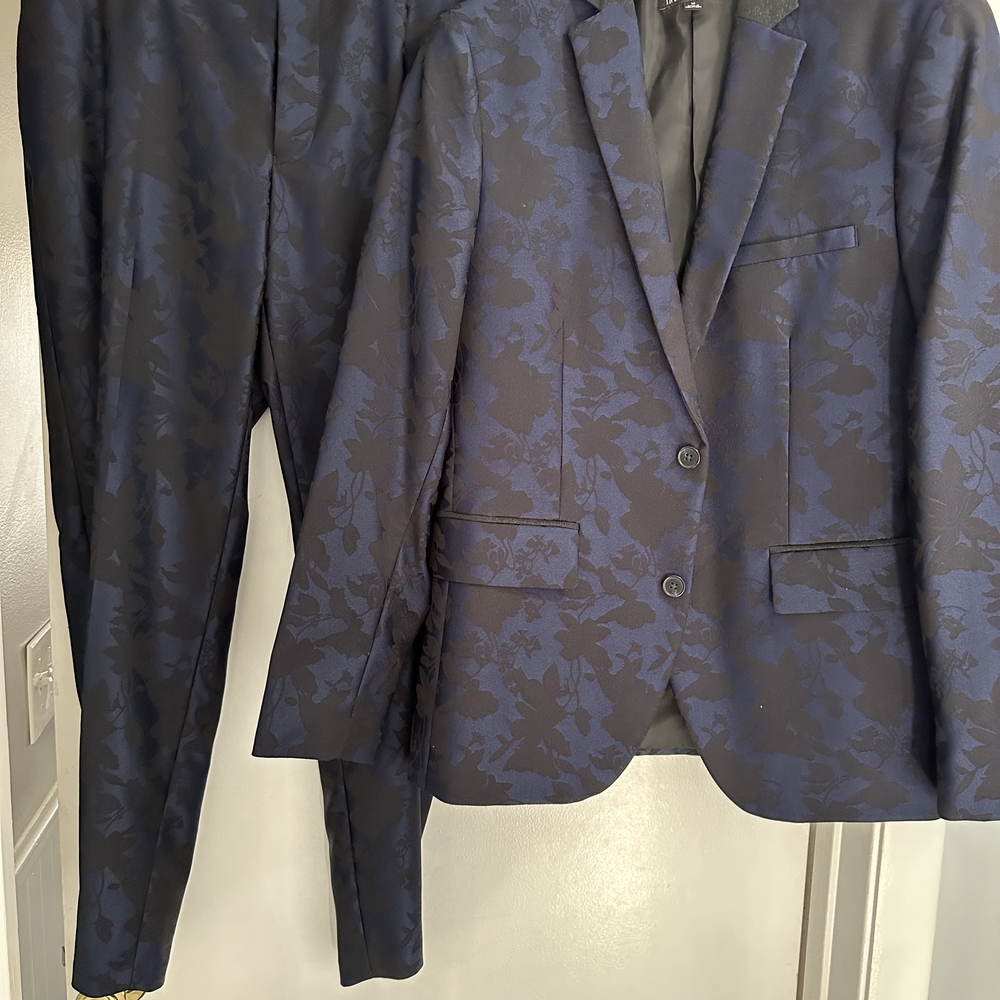 INC International Concepts Blue and Black Suits Contemporary Style